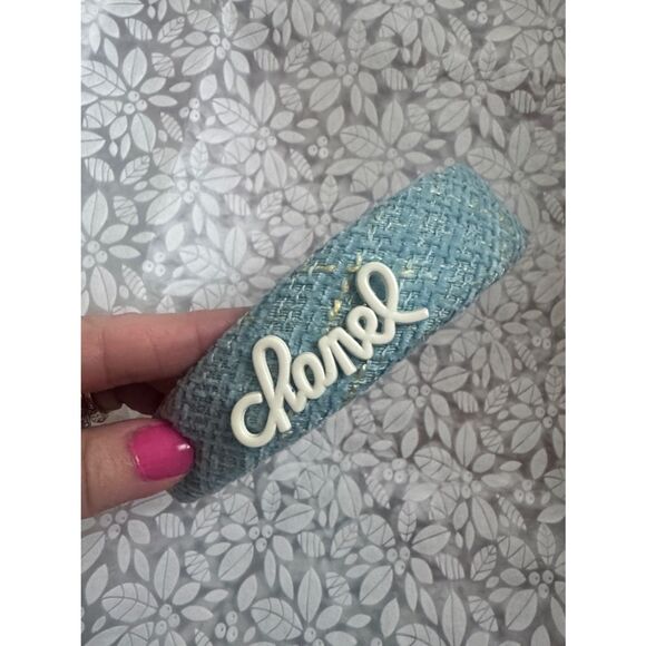 1 pc NEW! Light Blue Designer-Style Tweed C Headband main image 6